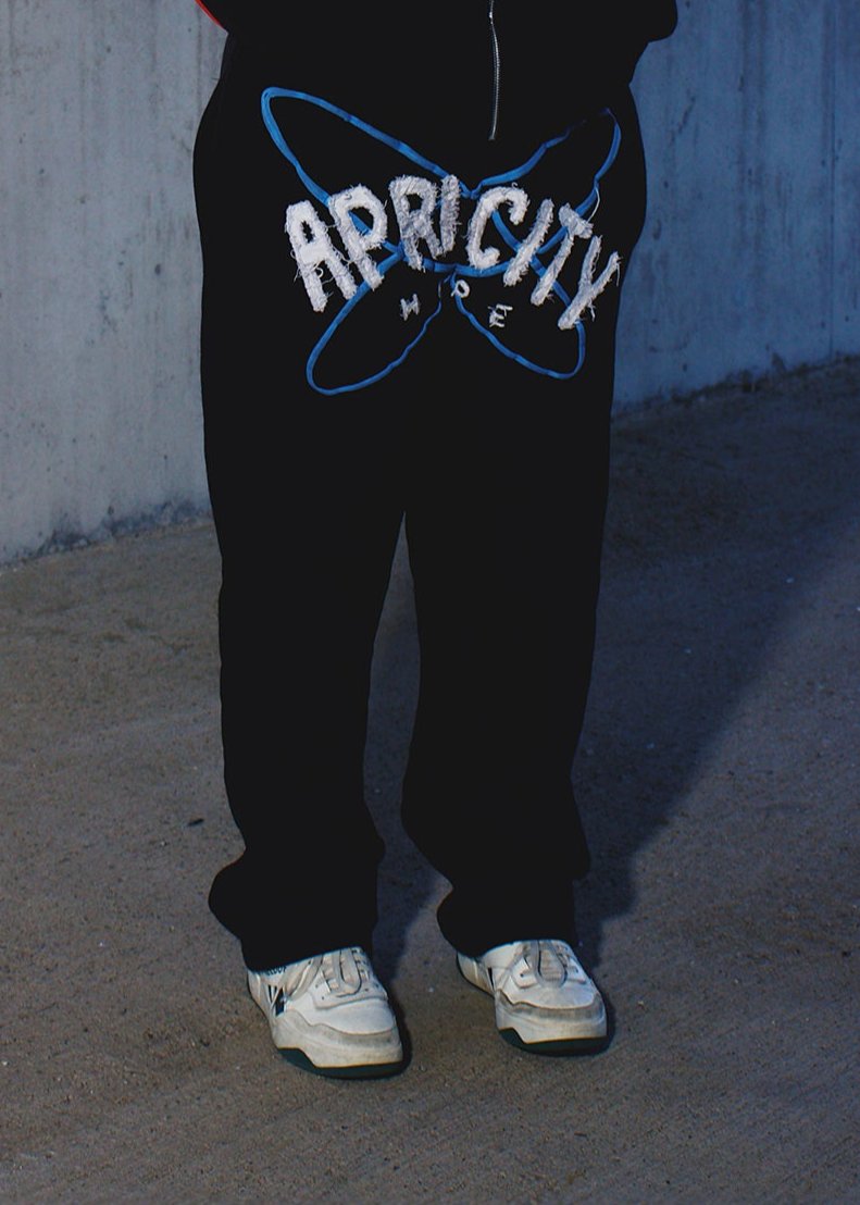 Black Apricity zip-up sweatpants