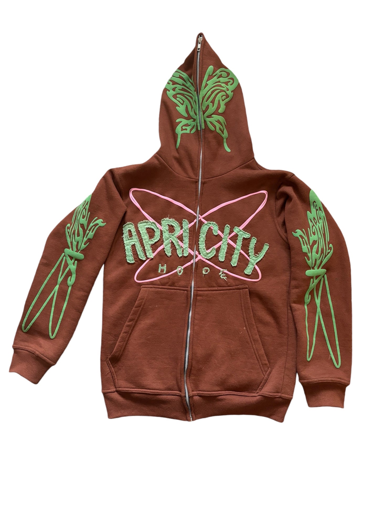 Brown Apricity Zip-up Hoodie