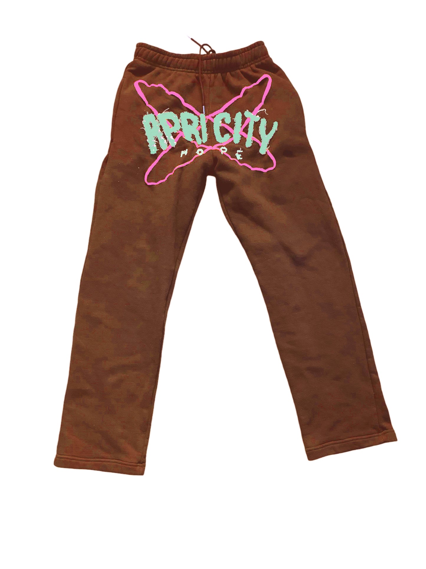 Brown Apricity Zip-up sweatpants